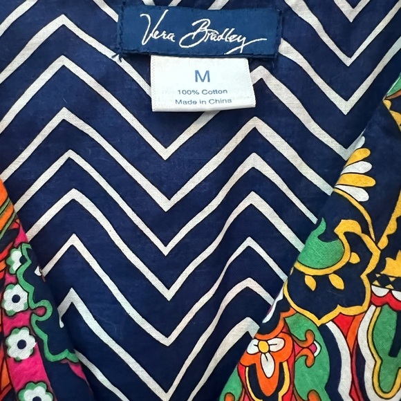 Vera Bradley Multicolor Paisley button up long sleeved blouse size M EUC - Picture 3 of 8